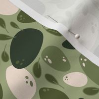 Small - Dinosaur eggs and Green leaves pattern