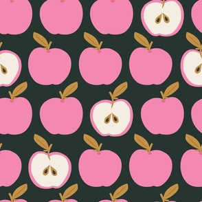 Apple A Day | Lg Pink on Black
