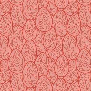 Small -  Botanical eggs pattern in coral and Salmon Pink