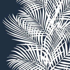 Frond Stripe Navy and White