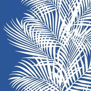 Frond Stripe Cobalt and White