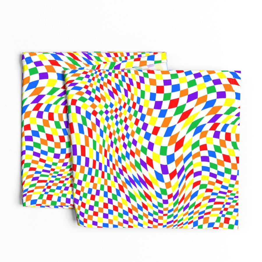 trippy checkerboard white primary colors