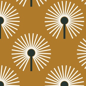 Abstract Dandelion | Jumbo Burnt Ochre, White + Black