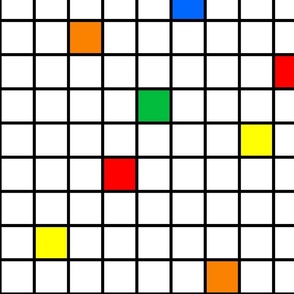 80s geometric grid white primary colors