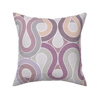 Retro 70s Abstract Geometric Wave Lilac Grey Medium Scale