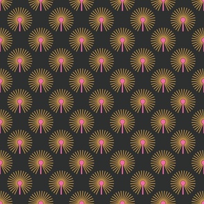 Abstract Dandelion | Md Hot Pink, Black, + Ochre