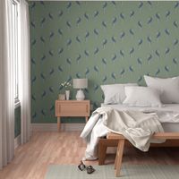 Tropical Birds in Sage and Green