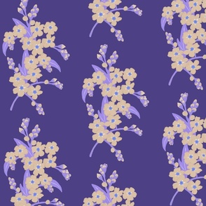 Cream Forget-me-not Flower on Purple | Large Scale