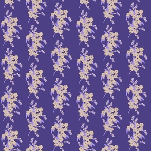 Cream Forget-me-not Flower on Purple | Small Scale