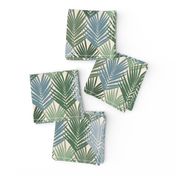 Color Blocked Palm Leaves in Green + Sage