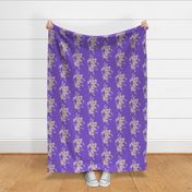 Purple and Cream Forget-me-not Flower on Amethyst | Large Scale