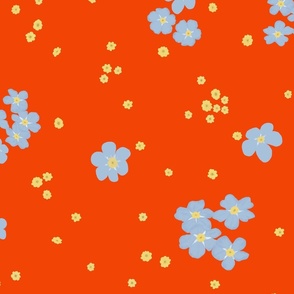  Forget-me-not Flower on Red | Large Scale