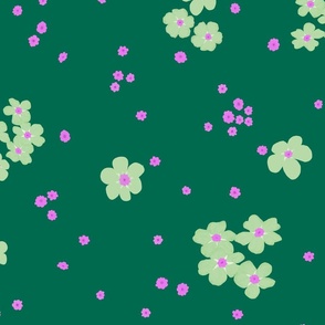 Little Forget-me-not Flower on Emerald Green | Large Scale