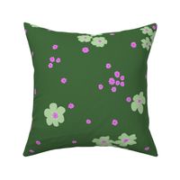 Little Forget-me-not Flower on Forest Green | Medium Scale