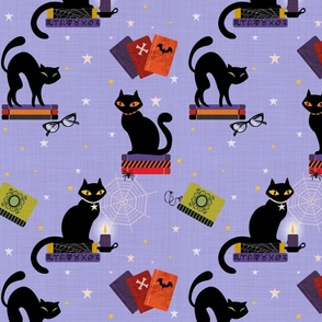 Black Cats and Spooky Books Lilac