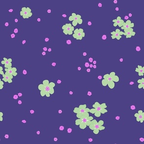 Little Forget-me-not Flower on Purple | Medium Scale