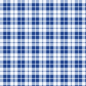 Plaid check large scale navy blue by Pippa Shaw