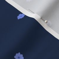 Cream Forget-me-not Flower on French Navy | Medium Scale