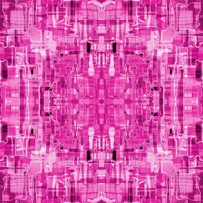 Fuchsia and Magenta Deconstructed Matrix Abstract Painted Strokes