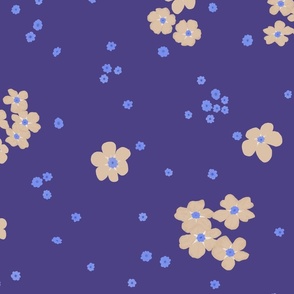 Forget-me-not Flower on Purple | Large Scale
