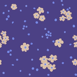  Forget-me-not Flower on Purple | Medium Scale