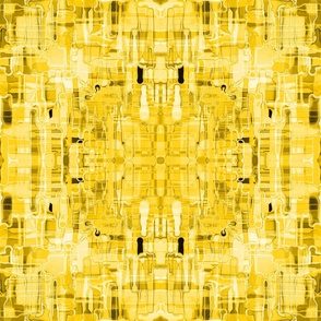 Yellow Deconstructed Matrix Abstract Painted Strokes