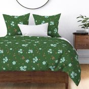 Little Forget-me-not Flower on Forest Green | Large Scale