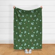 Little Forget-me-not Flower on Forest Green | Large Scale