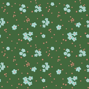 Little Forget-me-not Flower on Forest Green | Small Scale