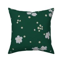 Cream Forget-me-not Flower on Green  | Large Scale