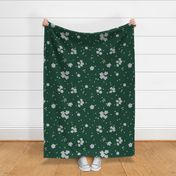 Cream Forget-me-not Flower on Green  | Large Scale