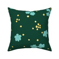 Teal Forget-me-not Flower on Green | Large Scale