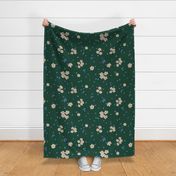 Cream Forget-me-not Flower on Green | Large Scale