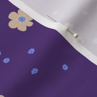 Cream Forget-me-not Flower on Purple | Small Scale