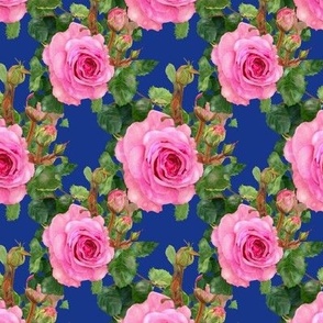 Pink Roses on Blue small