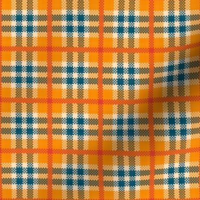 Orange & Navy Plaid