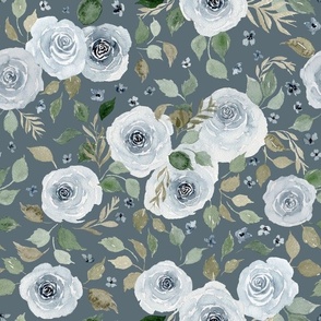 mountain floral on slate - Angelina Maria Designs