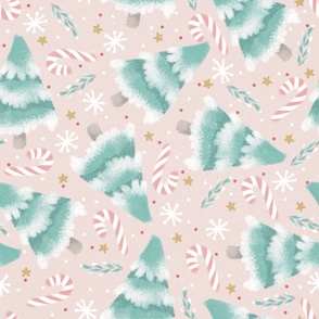 Pink Christmas forest 