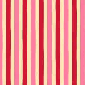 SMALL VALENTINES STRIPE PINK RED