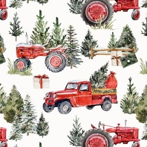 Christmas In the Woods - Vintage Tractors and Trucks