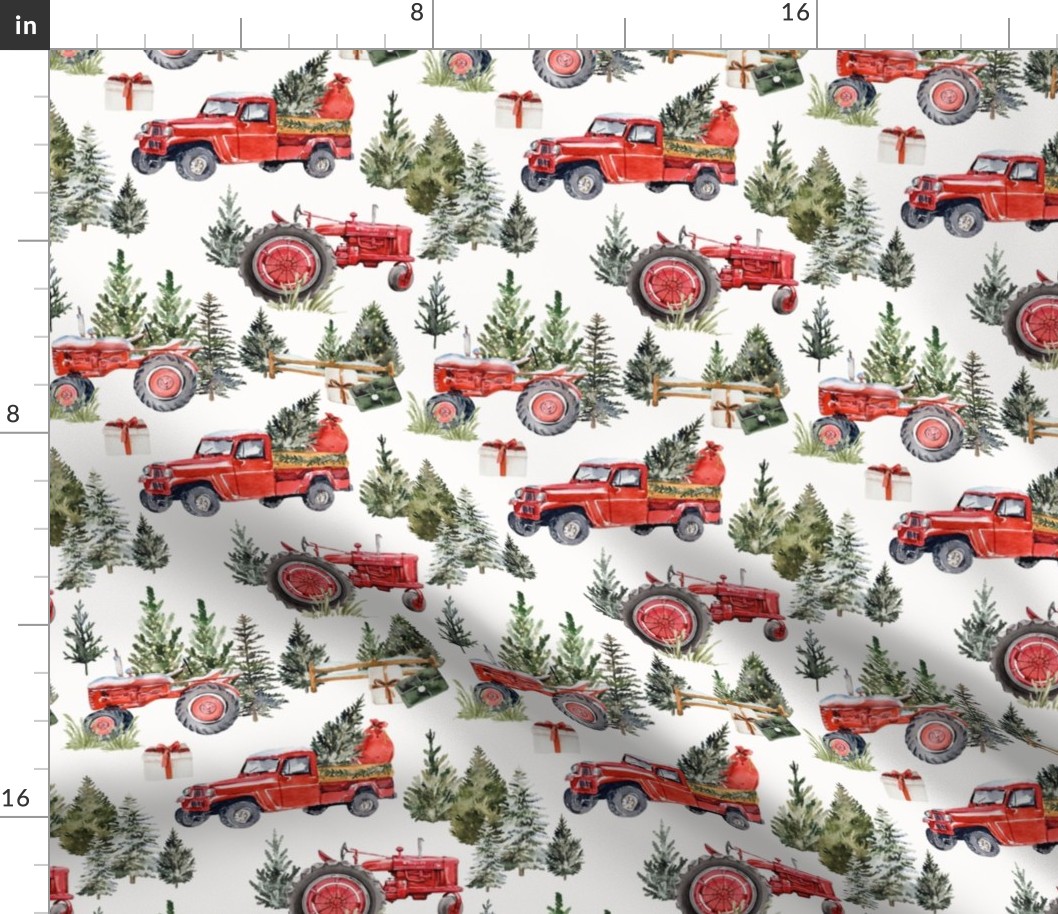 Christmas In the Woods - Vintage Tractors and Trucks