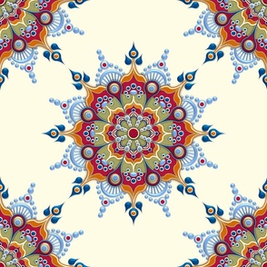 Eileen 5 - Cream BG and Multicolor Mandala