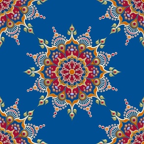 Eileen 6 - Blue BG Multicolor Mandala and Multicolor Mandala