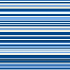 Horizontal Stripes in Bright  Blue