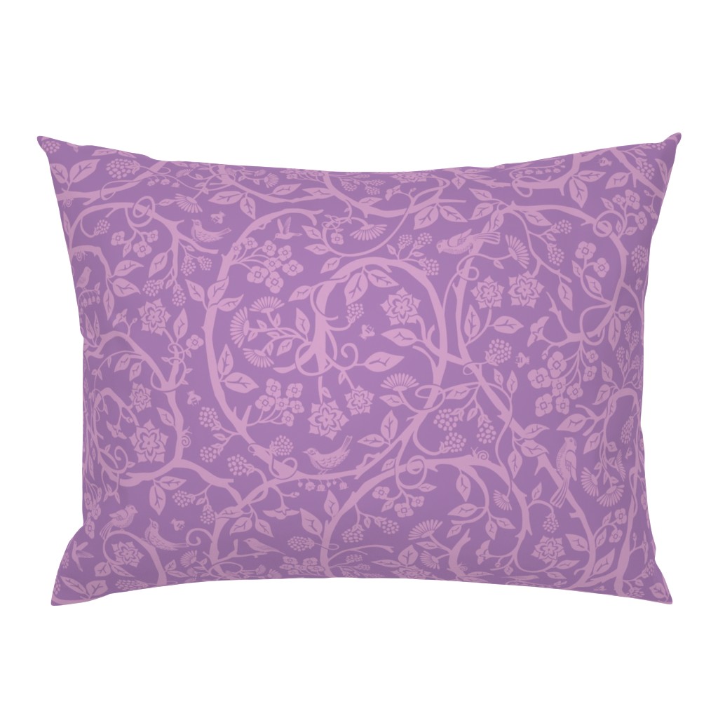 Pastel themed Victorian cut paper floral pattern - purple , lilac , lavender