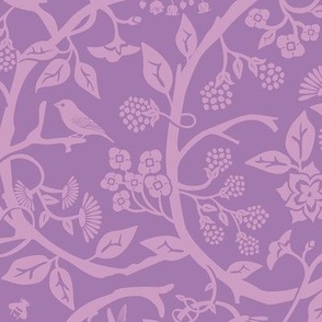 Pastel themed Victorian cut paper floral pattern - purple , lilac , lavender