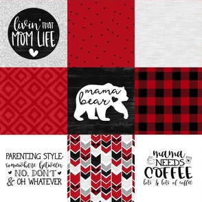Mom life//Red Plaid - Wholecloth Cheater Quilt 