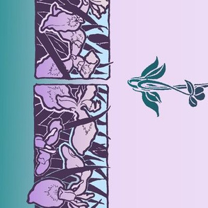 Art Nouveau Irises border print