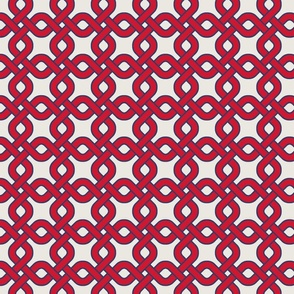 NAUTICAL NET WEAVE GEOMETRIC IN RED AND NAVY