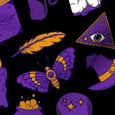 Gold Purple Occult Seemless - Medium